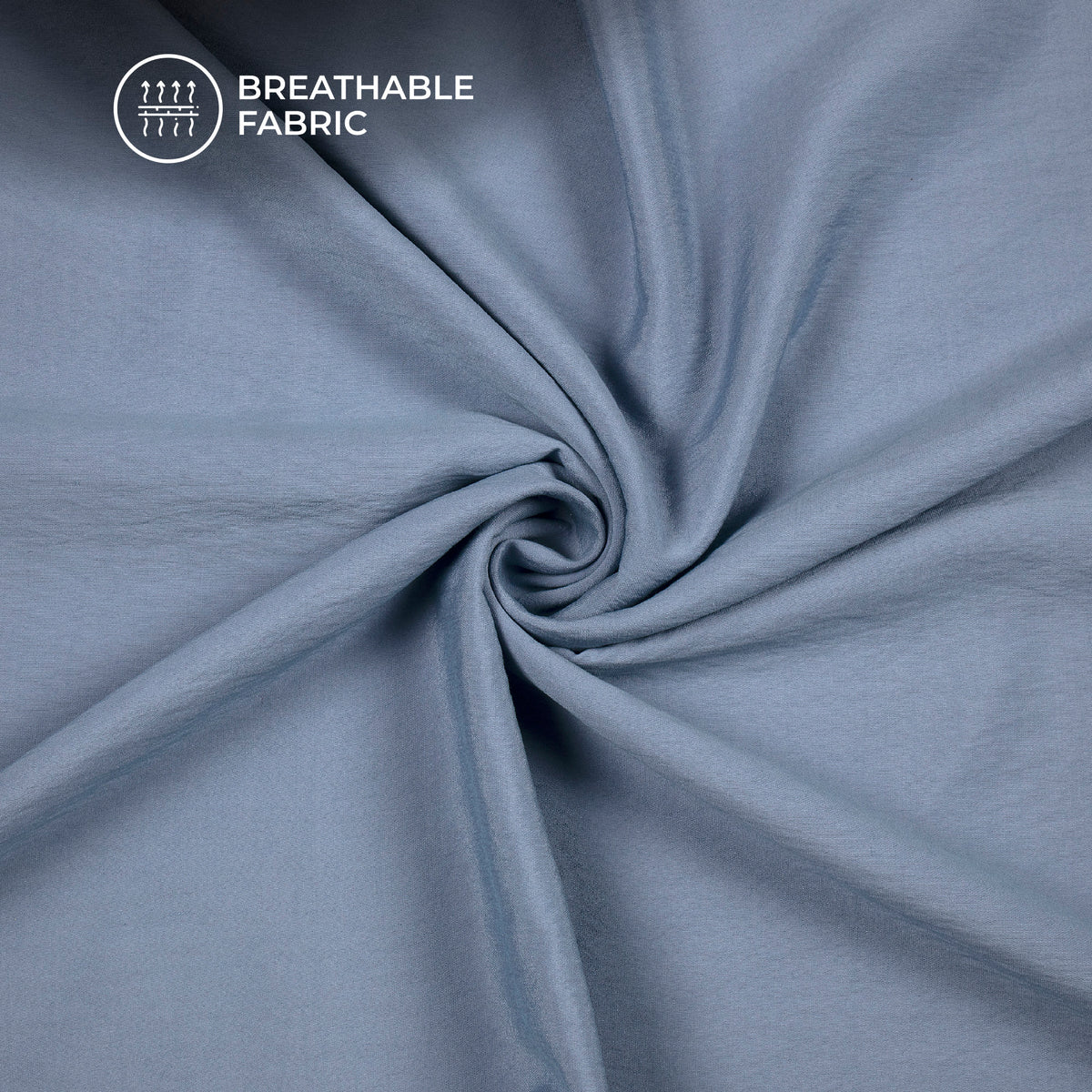 Powder Blue Plain Crushed Viscose Nylon Fabric (Width 58 Inches)