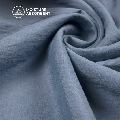 Powder Blue Plain Crushed Viscose Nylon Fabric (Width 58 Inches)