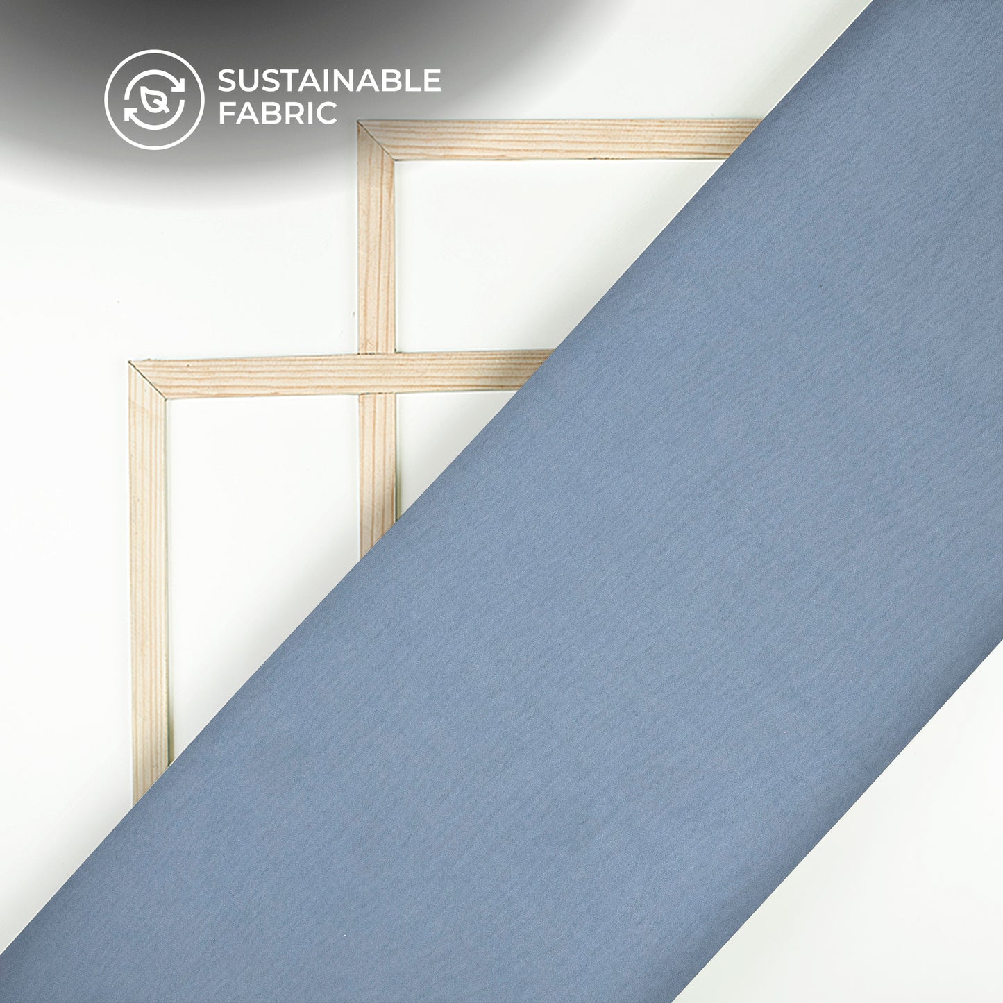 Powder Blue Plain Crushed Viscose Nylon Fabric (Width 58 Inches)