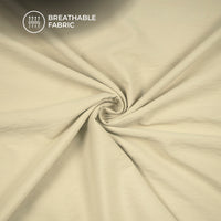 Beige Plain Crushed Viscose Nylon Fabric (Width 58 Inches)