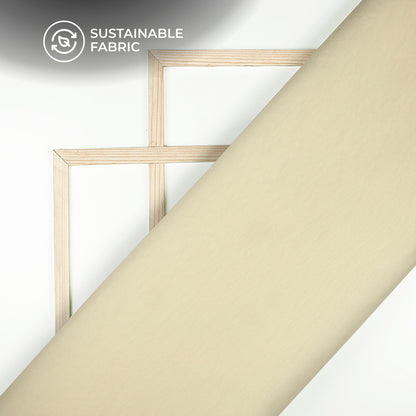 Beige Plain Crushed Viscose Nylon Fabric (Width 58 Inches)
