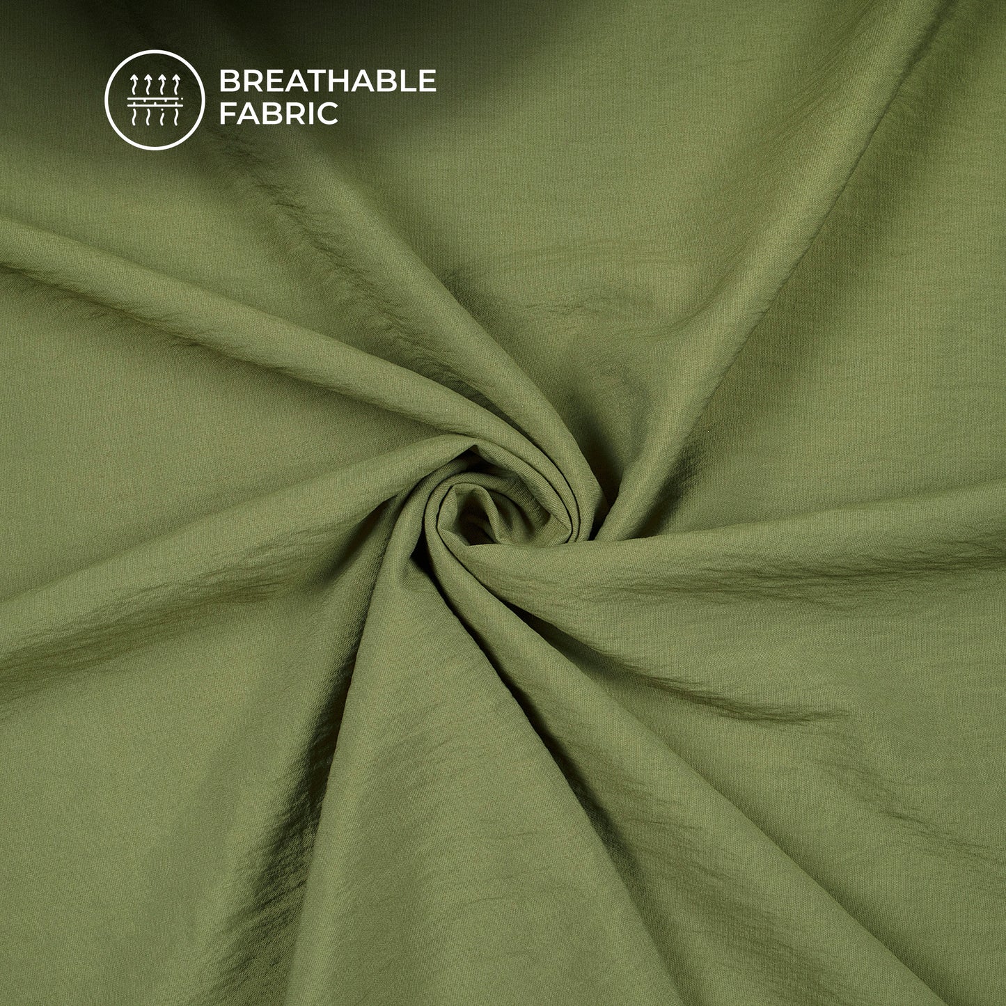 Mehndi Green Plain Crushed Viscose Nylon Fabric (Width 58 Inches)