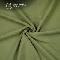Mehndi Green Plain Crushed Viscose Nylon Fabric (Width 58 Inches)