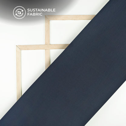 Navy Blue Plain Crushed Viscose Nylon Fabric (Width 58 Inches)