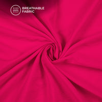 Deep Pink Plain Crushed Viscose Nylon Fabric (Width 58 Inches)