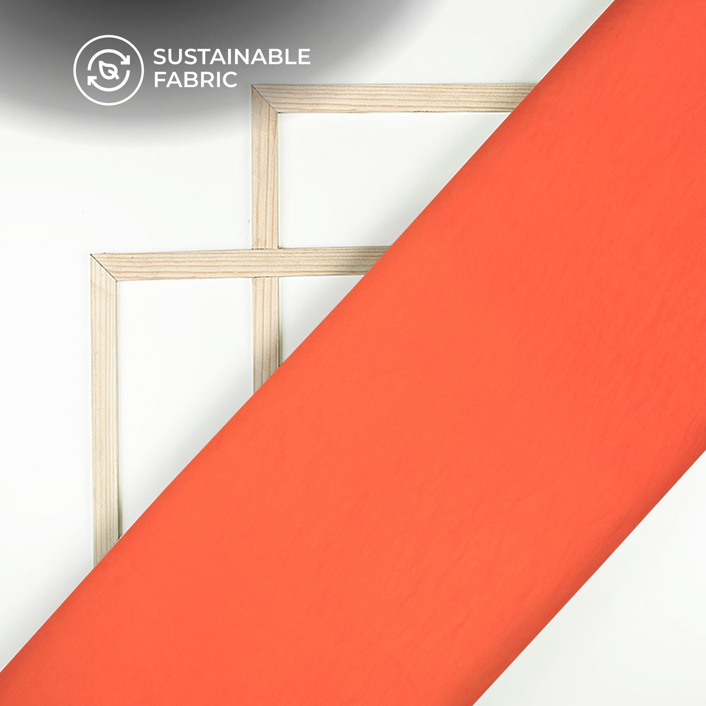 International Orange Plain Crushed Viscose Nylon Fabric (Width 58 Inches)