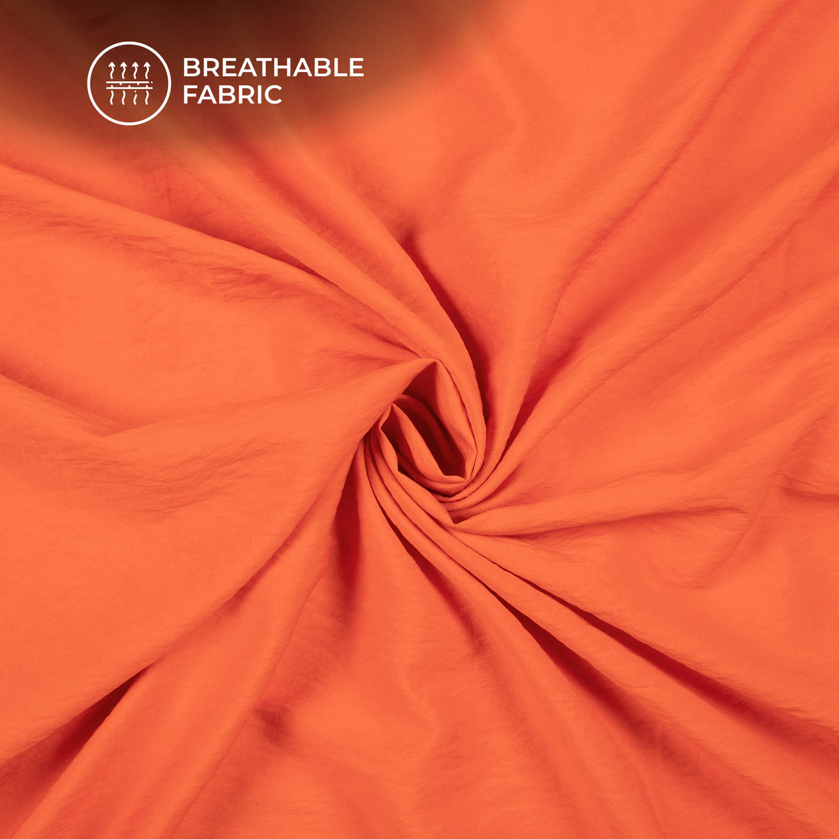 International Orange Plain Crushed Viscose Nylon Fabric (Width 58 Inches)
