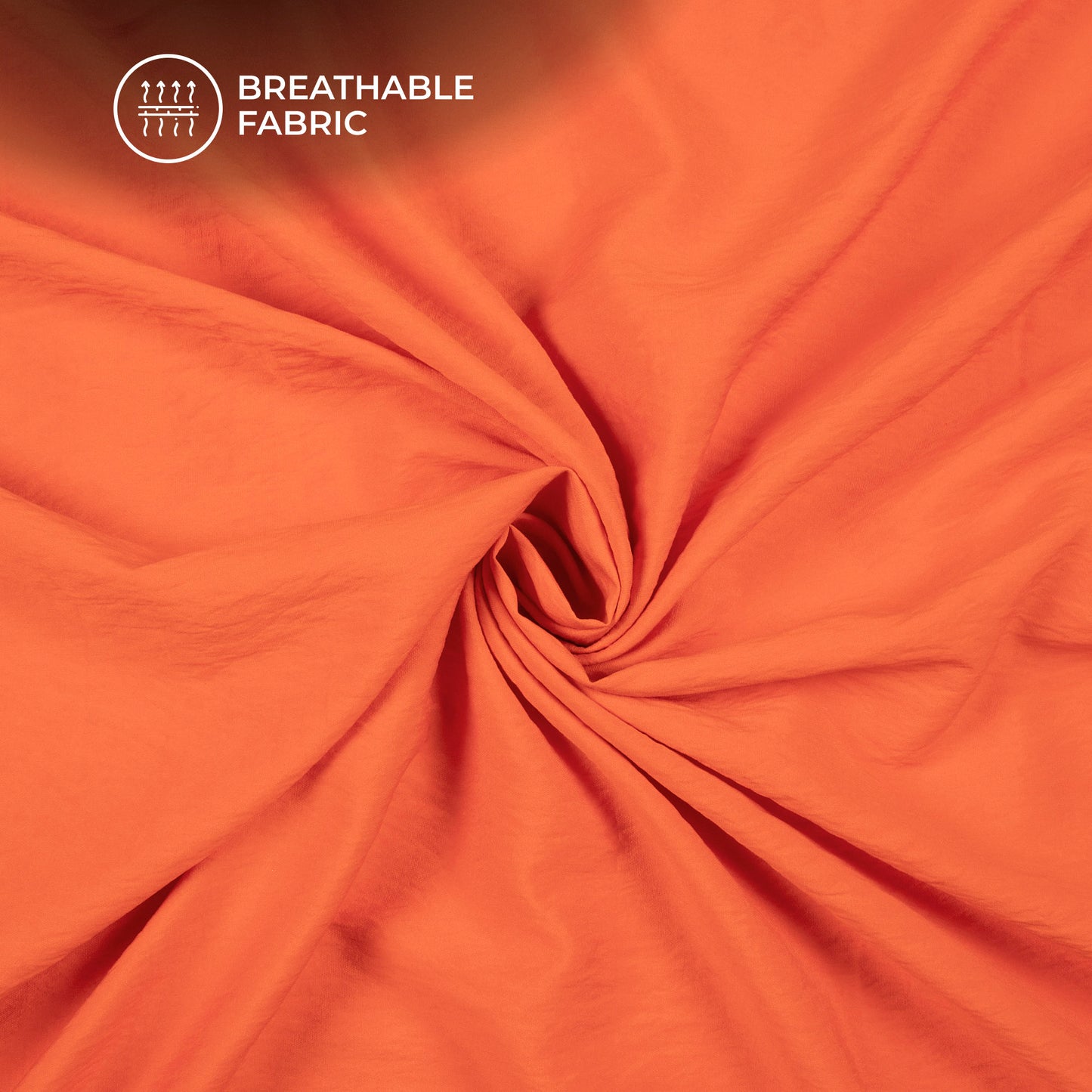 International Orange Plain Crushed Viscose Nylon Fabric (Width 58 Inches)