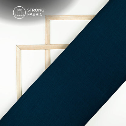 Astronaut Blue Plain Blend Cotton Slub Fabric