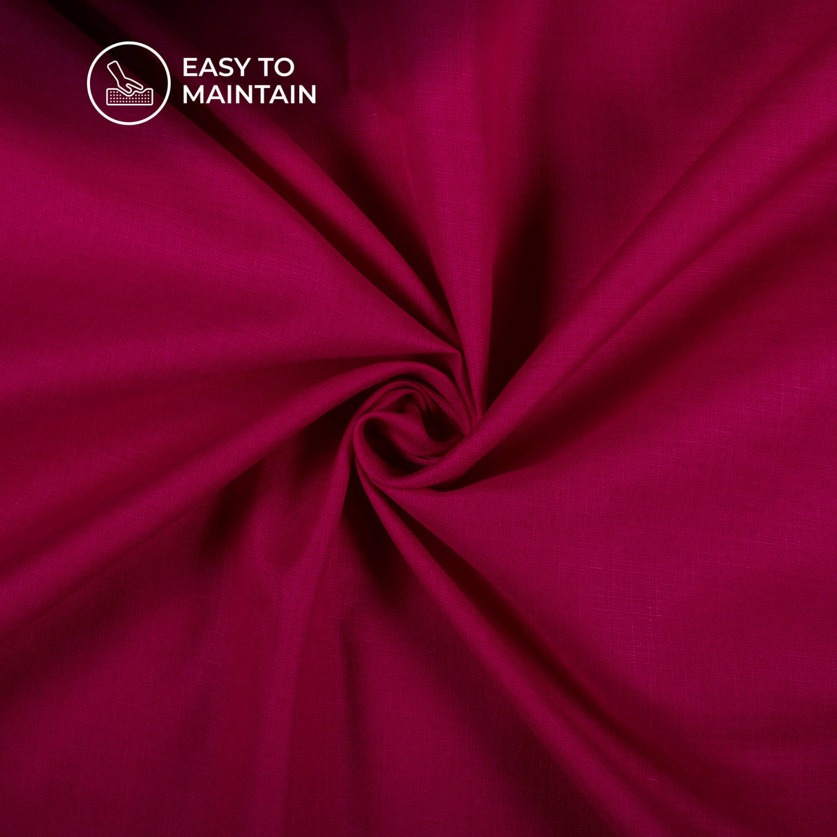 Cerise Pink Plain Blend Cotton Slub Fabric