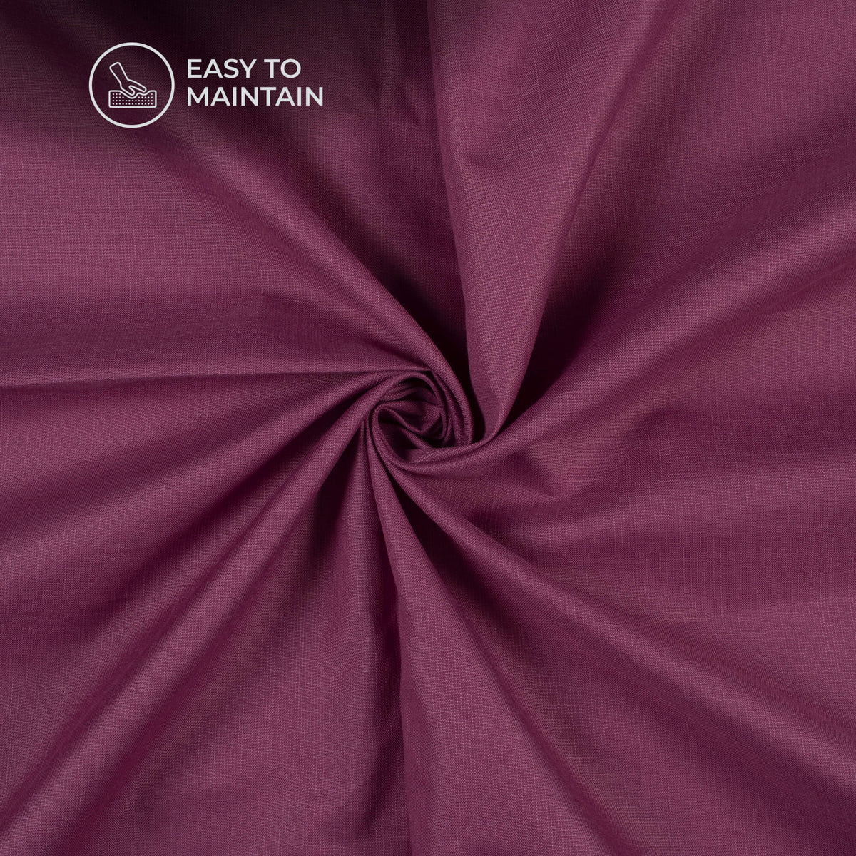 Wine Purple Plain Blend Cotton Slub Fabric