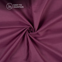 Wine Purple Plain Blend Cotton Slub Fabric