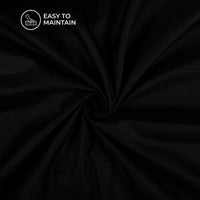 Black Plain Blend Cotton Slub Fabric