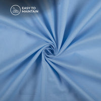 Arctic Blue Plain Blend Cotton Slub Fabric
