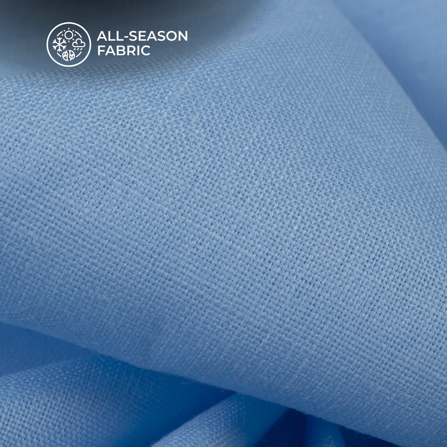 Arctic Blue Plain Blend Cotton Slub Fabric