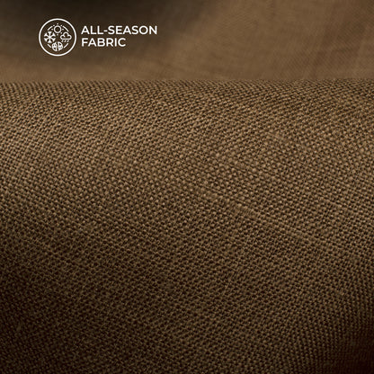 Coffee Brown Plain Blend Cotton Slub Fabric