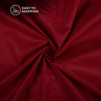 Burgundy Red Plain Blend Cotton Slub Fabric