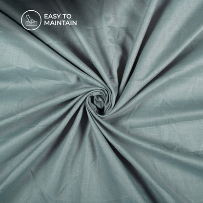 Cloud Grey Plain Blend Cotton Slub Fabric
