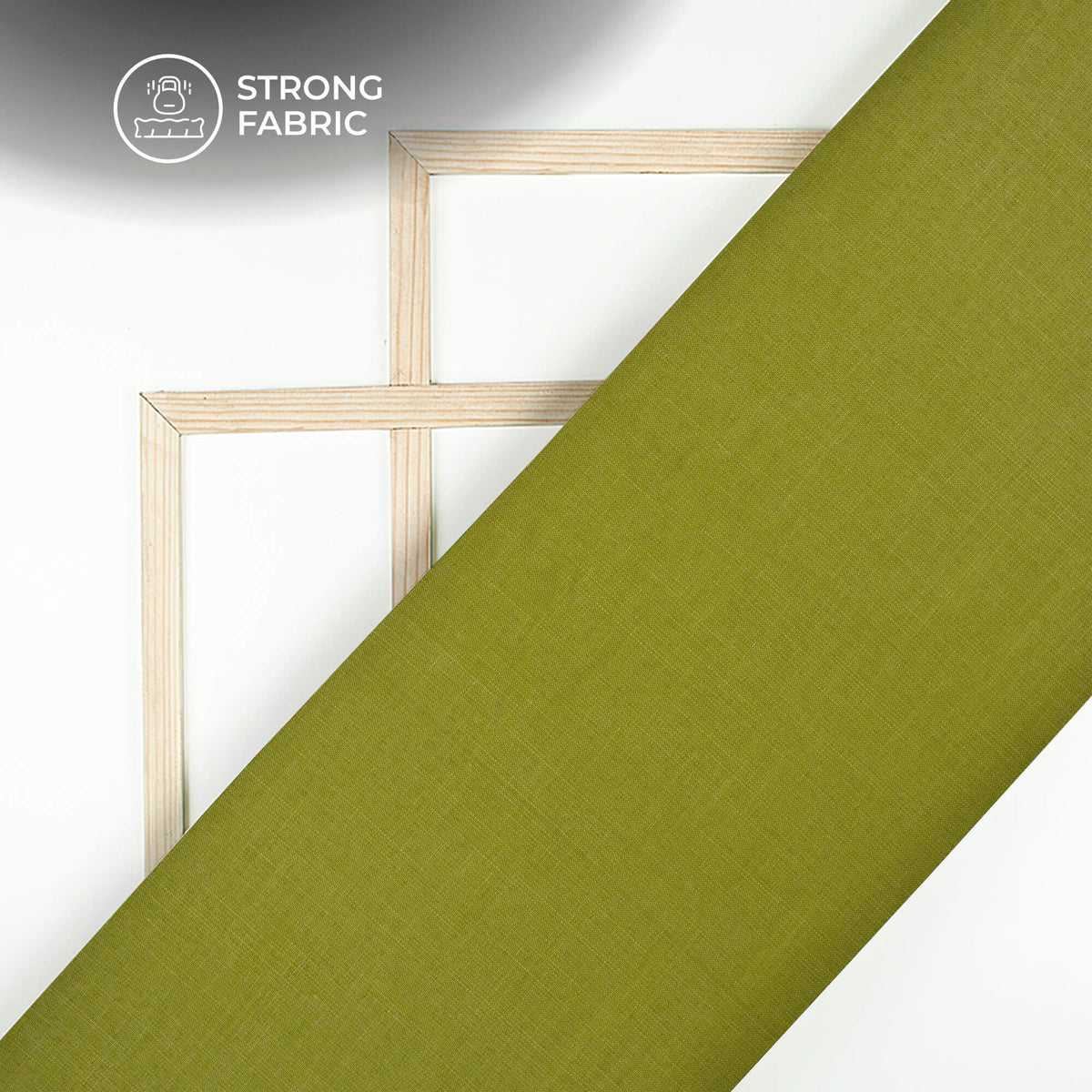 Olive Green Plain Blend Cotton Slub Fabric