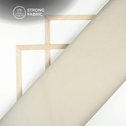 Cream Plain Blend Cotton Slub Fabric