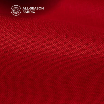 Cherry Red Plain Blend Cotton Slub Fabric