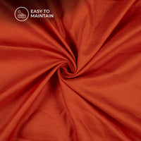 Flaming Orange Plain Blend Cotton Slub Fabric