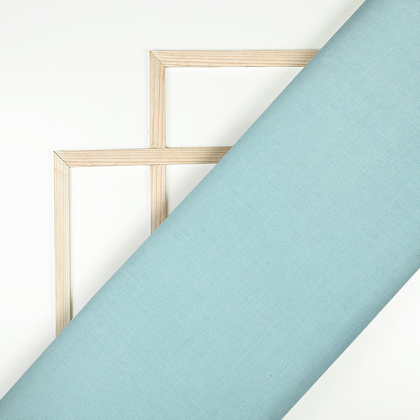 Skye Blue Plain Blend Cotton Slub Fabric