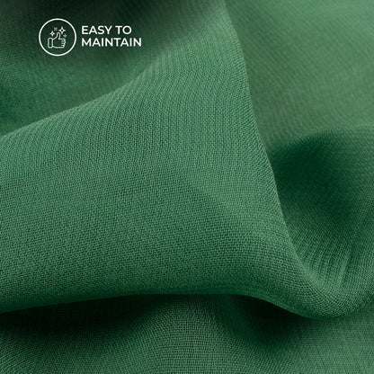 Viridian Green Plain Pure Georgette Fabric