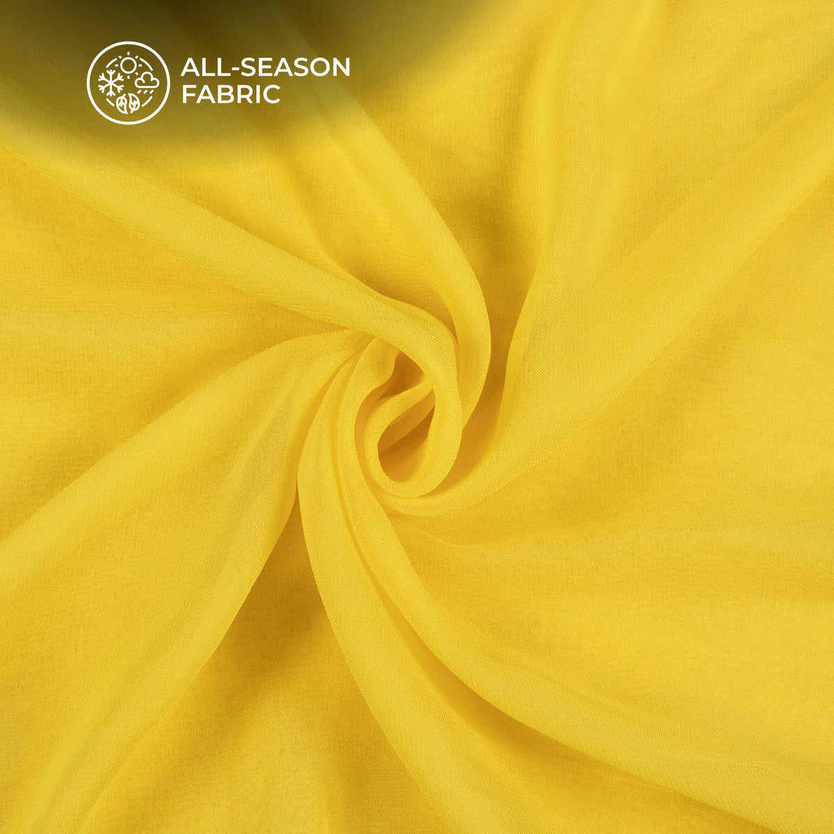 Lemon Yellow Plain Pure Georgette Fabric
