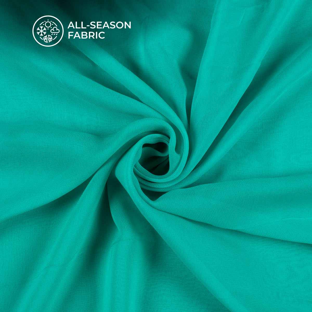 Turquoise Green Plain Pure Georgette Fabric