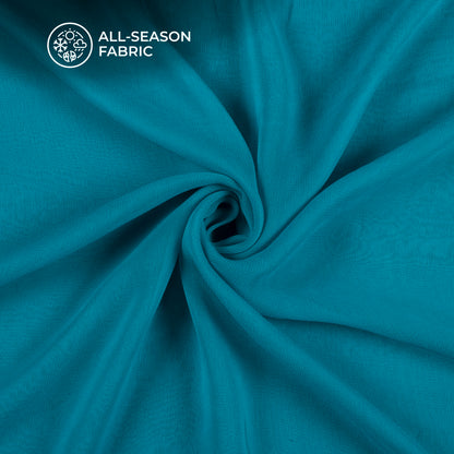 Cerulean Blue Plain Pure Georgette Fabric