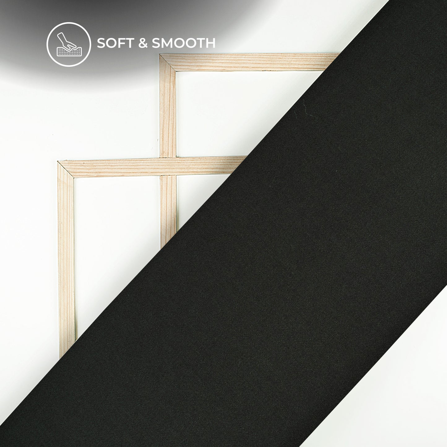 Black Plain Viscose Modal Silk Fabric