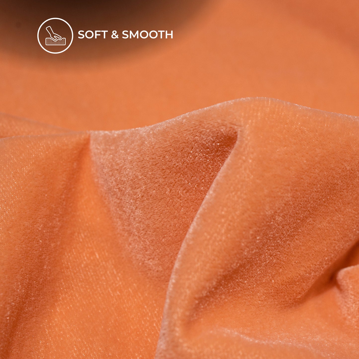 Light Peach Plain Export Quality Micro Velvet Fabric