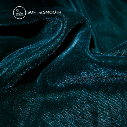 Peacock Blue Plain Export Quality Micro Velvet Fabric
