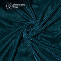 Peacock Blue Plain Export Quality Micro Velvet Fabric