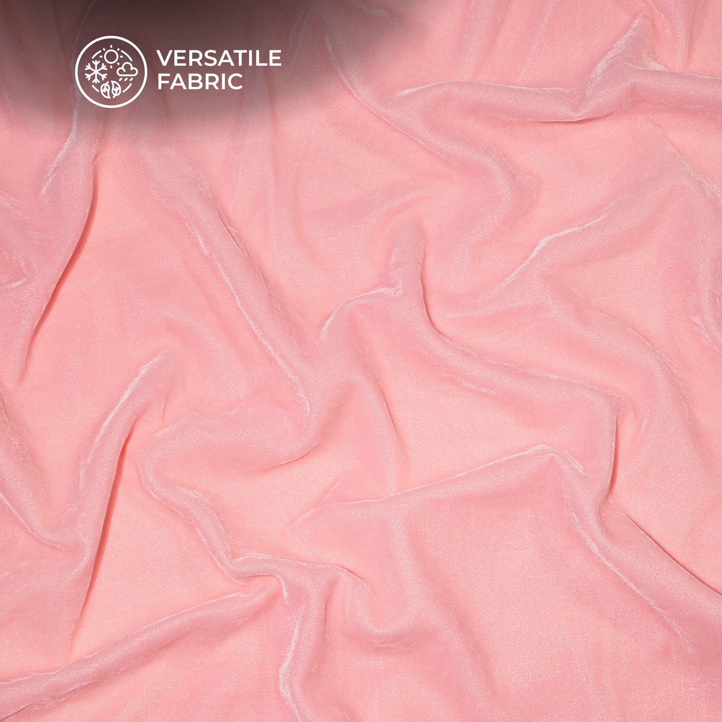 Light Pink Plain Export Quality Micro Velvet Fabric