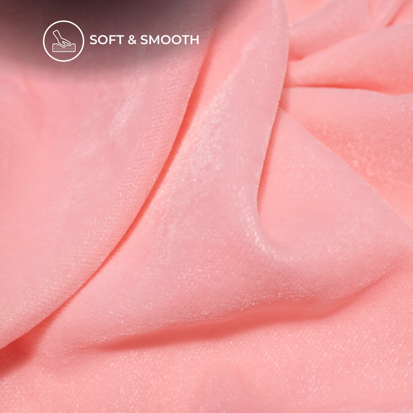 Light Pink Plain Export Quality Micro Velvet Fabric