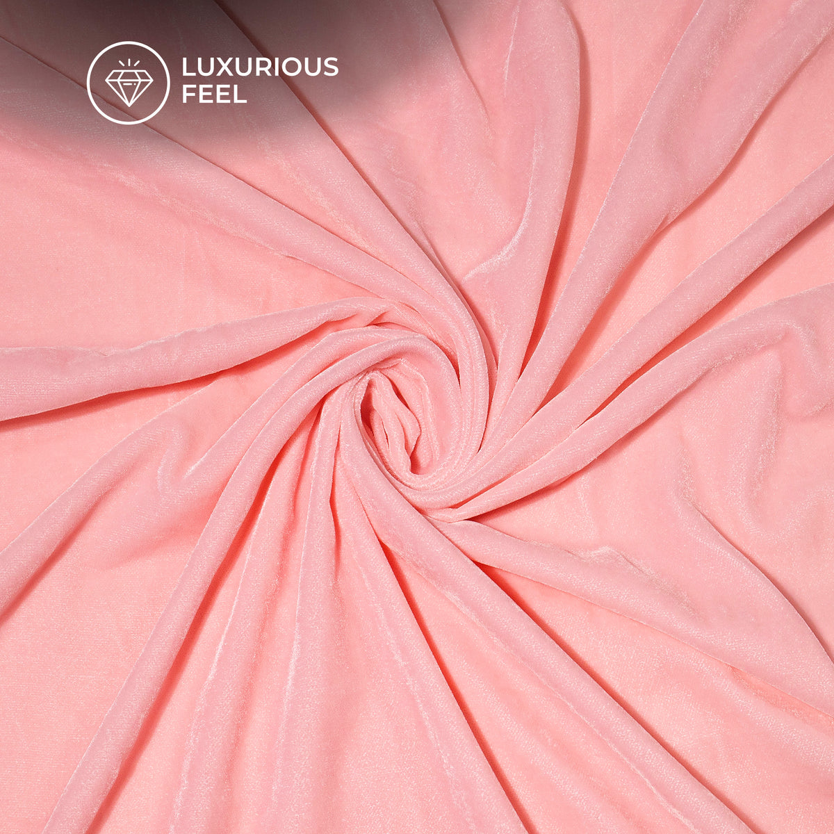 Light Pink Plain Export Quality Micro Velvet Fabric