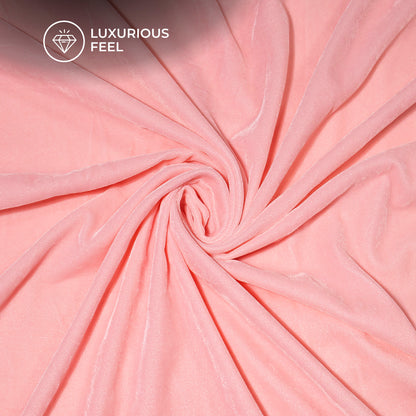 Light Pink Plain Export Quality Micro Velvet Fabric