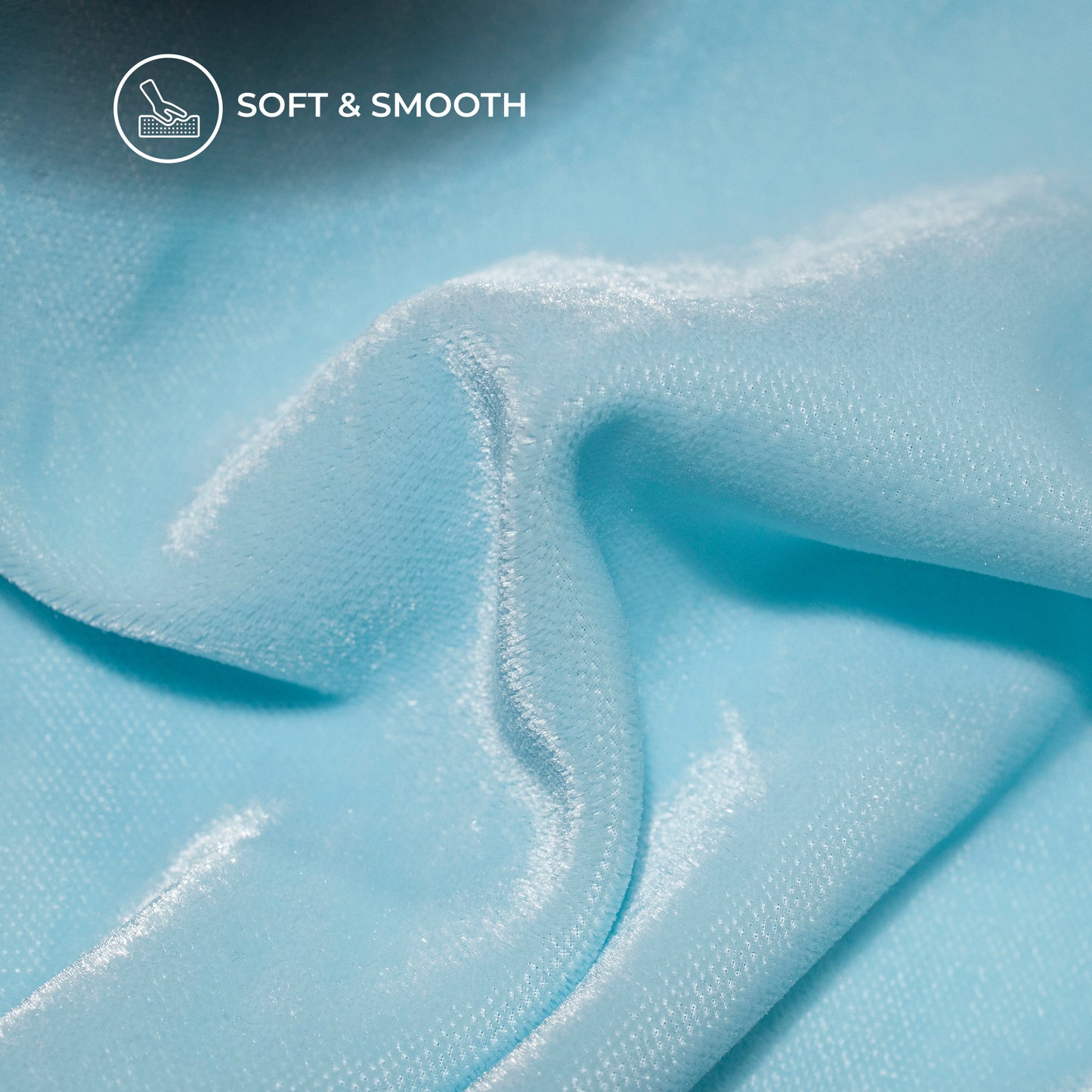 Baby Blue Plain Export Quality Micro Velvet Fabric