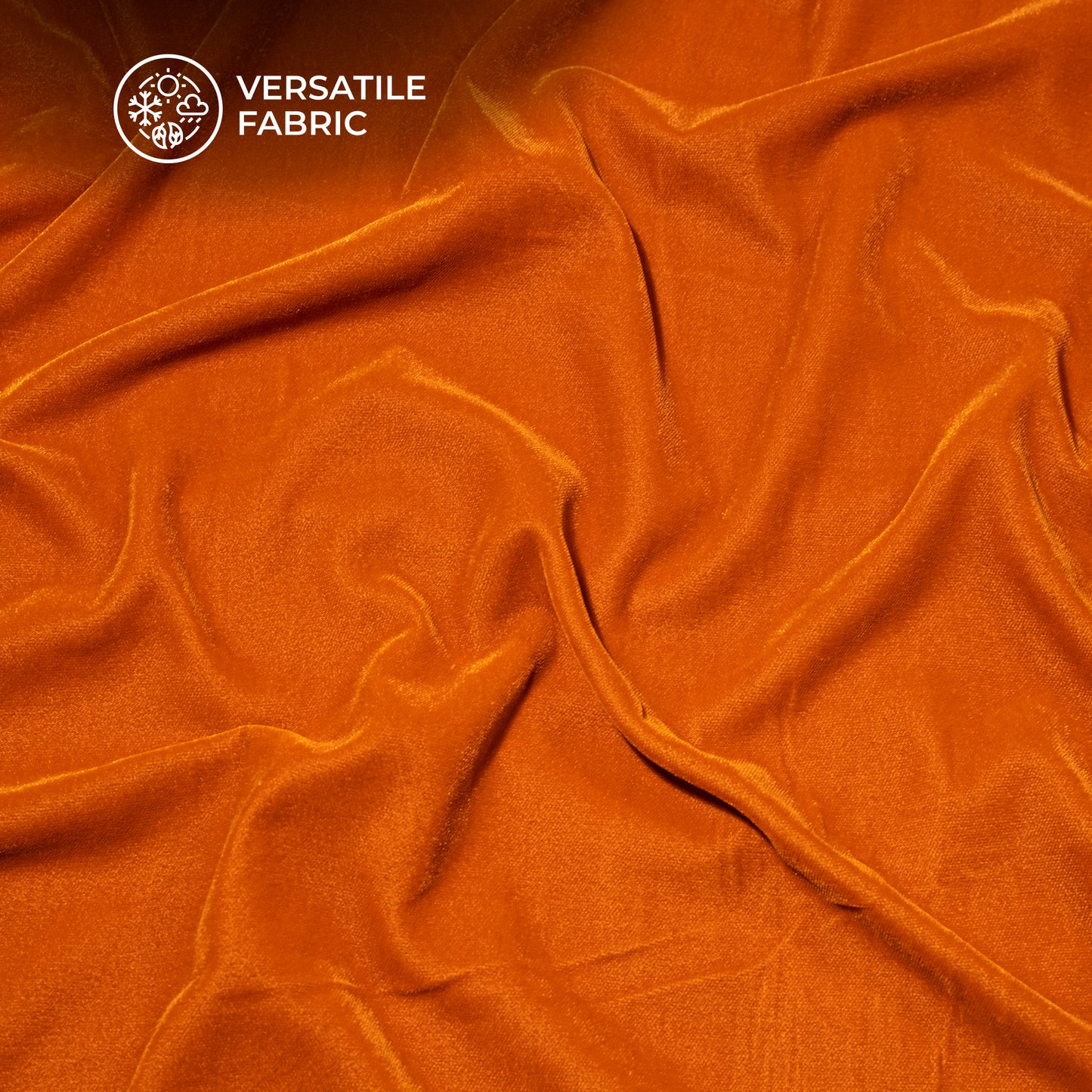Ginger Orange Plain Export Quality Micro Velvet Fabric