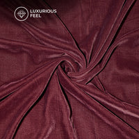 Wine Red Plain Export Quality Micro Velvet Fabric