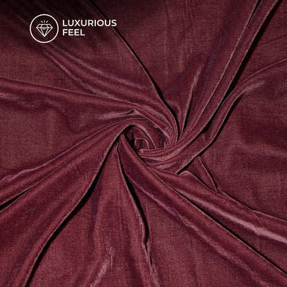 Wine Red Plain Export Quality Micro Velvet Fabric