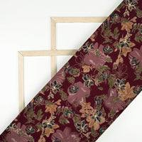 Fabulous Floral Gold Foil Work Viscose Fabric