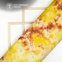 Blonde Yellow And Brown Tie And Dye Cotton Fabric