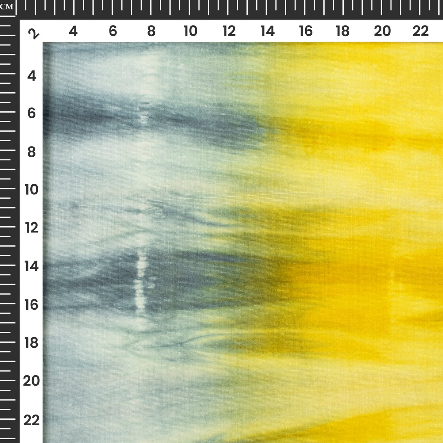 Bumblebee Yellow And Grey Tie And Dye Cotton Fabric