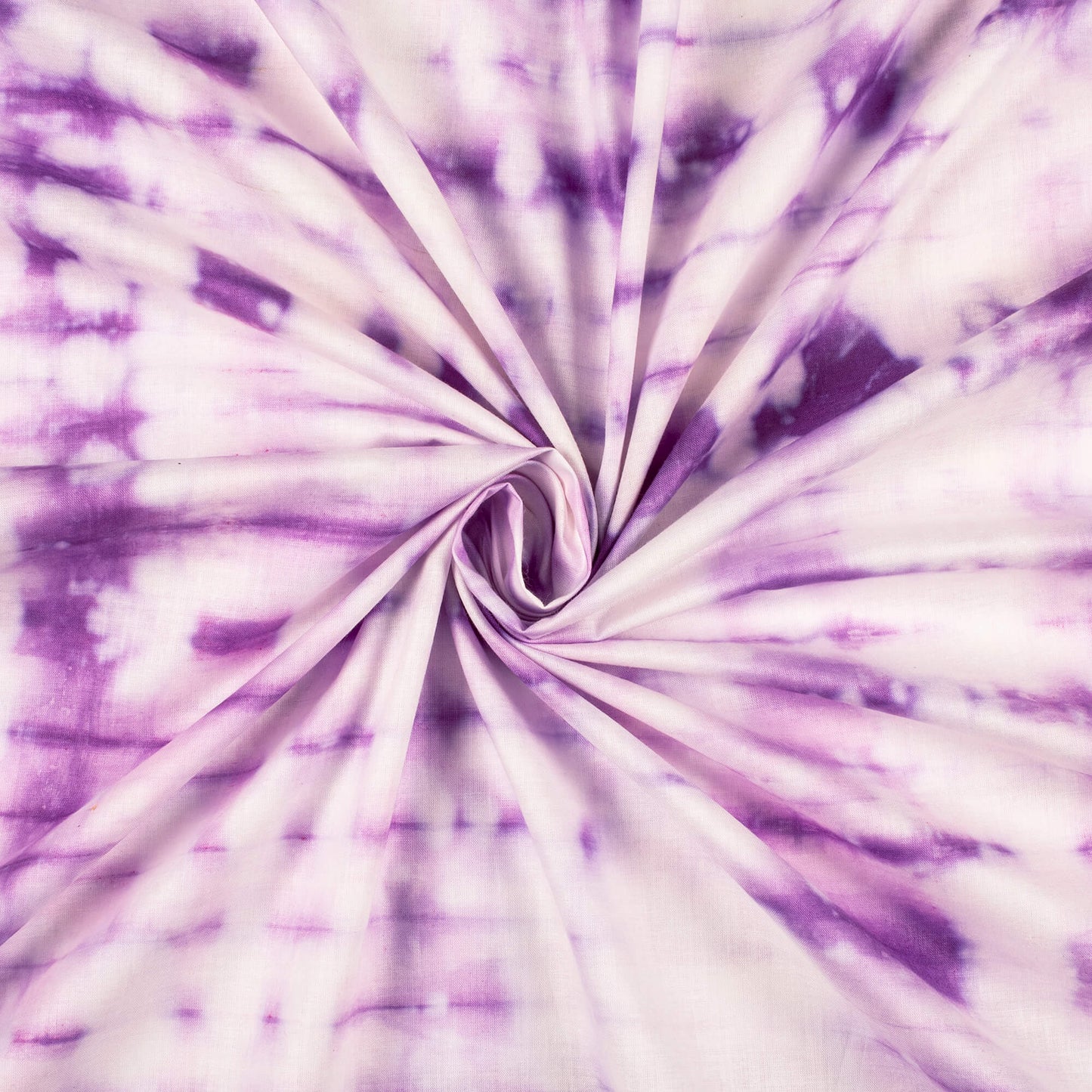 Mauve Purple And White Tie & Dye Cotton Fabric