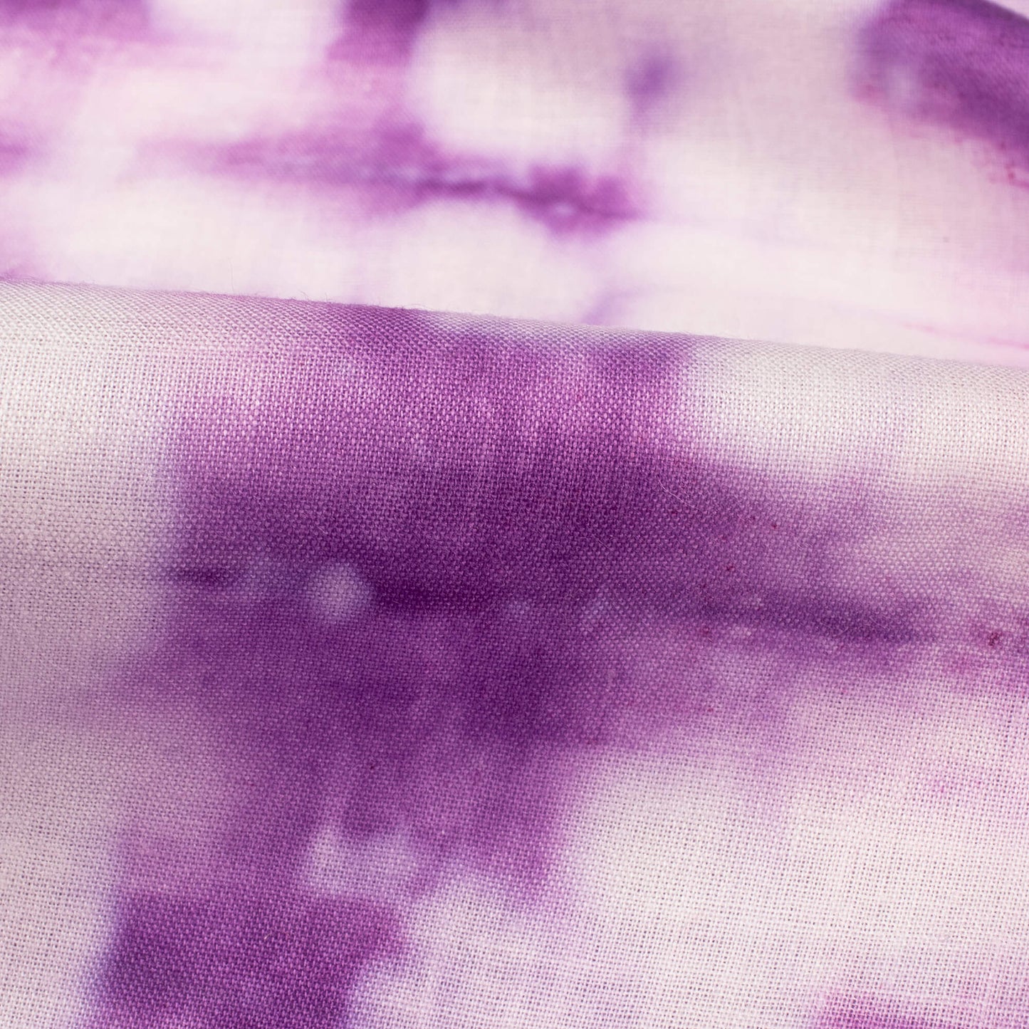 Mauve Purple And White Tie & Dye Cotton Fabric