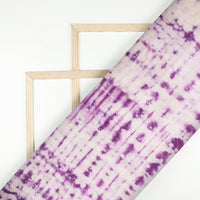Mauve Purple And White Tie & Dye Cotton Fabric