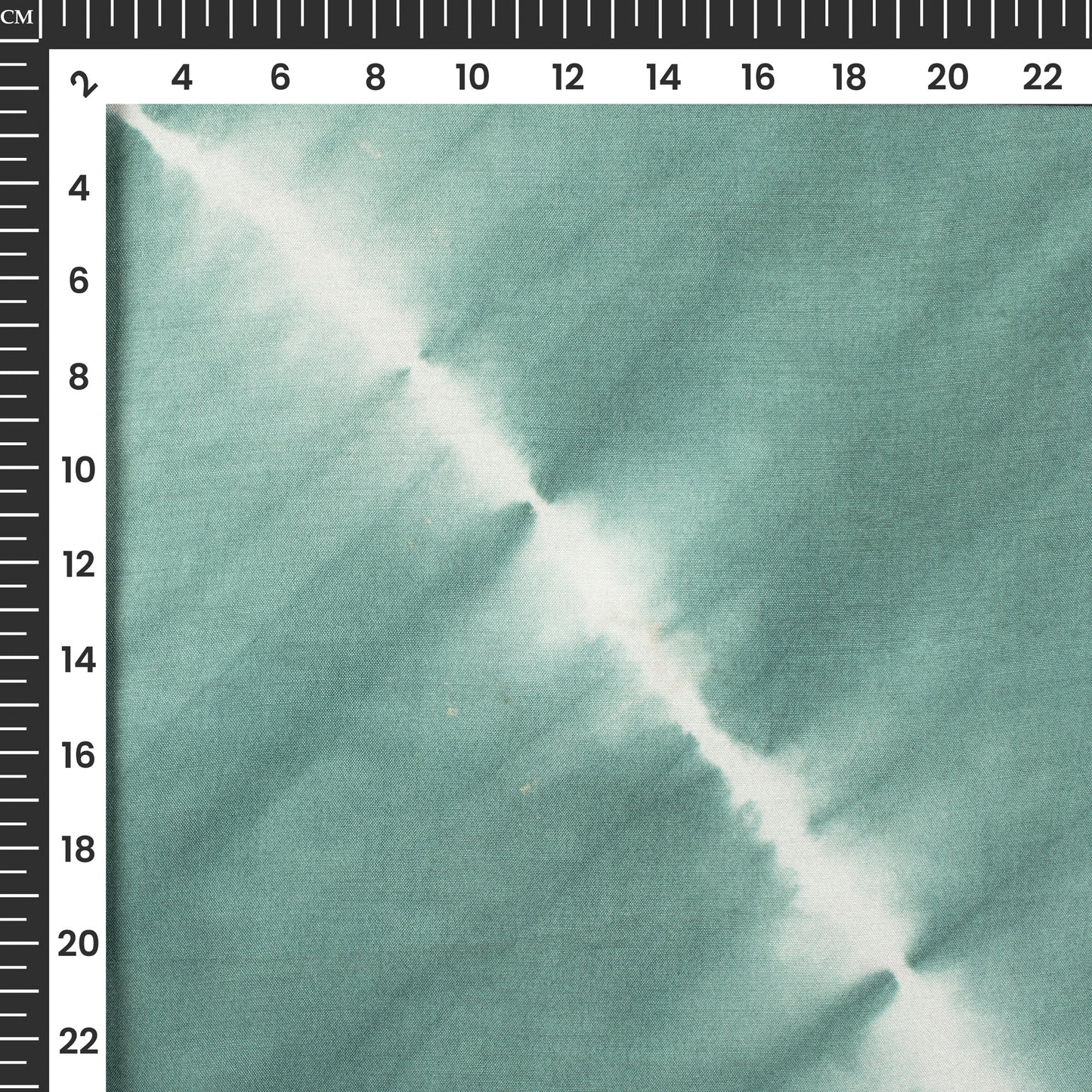 Pine Green And White Leheriya Tie & Dye Cotton Silk Fabric